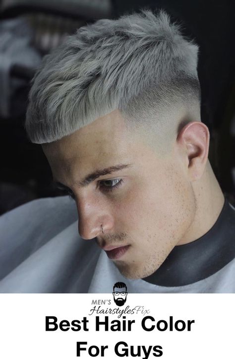 Hair Color For Guys, Platinum Blonde Hair Men, Mens Modern Hairstyles, Mens Haircuts Short Hair, Best Hair Color, Gents Hair Style, Mens Hair Colour, Men Hair Color, Faded Hair