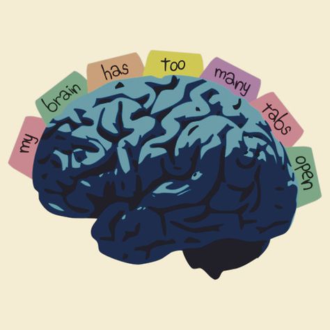 "My brain has too many tabs open" I think we've all been there! http://www.redbubble.com/people/jezkemp/works/12470086-my-brain-has-too-many-tabs-open Too Many Tabs Open, Art Psychology, Mental Clutter, Mental Health Posters, Brain Art, Humor Grafico, My Brain, Mental Health Matters, Health Quotes