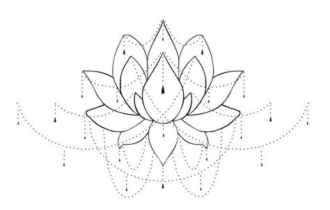 lotus - I like the simple outline (without all the dangly parts) Tattoo Without Outline, Lotus Outline, Brust Tattoo Frau, Henna Paisley, Lotusblume Tattoo, Mandala Henna, Tattoo Lotus, Chain Tattoo, Yoga Tattoos