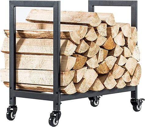 Amazon.com: Firewood rack log holder,with wheels 25 inches can bear 400 pounds,easy to assemble firewood holder firewood frame,firewood cart,used for indoor outdoor fireplace tools : Patio, Lawn & Garden Wood Holder For Fireplace, Firewood Cart, Metal Firewood Rack, Indoor Outdoor Fireplace, Firewood Stand, Firewood Storage Indoor, Outdoor Firewood Rack, Indoor Outdoor Fireplaces, Roof Edge