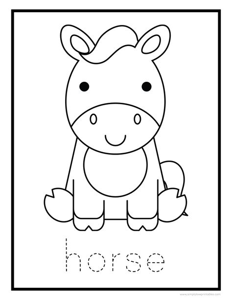 Simply Love Printables Horse Coloring Page Free Printable-1983-76065_1 Donkey Crafts For Toddlers, Donkey Coloring Page, Farm Worksheets, Donkey Craft, Names Of Animals, Printable Animal Coloring Pages, Love Printables, Easy Preschool Crafts, Kids Printable Coloring Pages