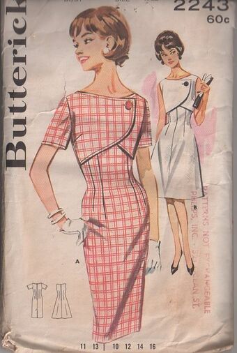 1962 Dress, Dress With Bolero, Vintage Clothes Patterns, Rose Patterns, Patron Vintage, 1960 Fashion, Vogue Vintage, Retro Sewing Patterns, Sewing Dress