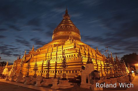 Bagan - Shwezigon Pagoda Shwezigon Pagoda, Bagan, Slayer Anime, Myanmar, Eiffel Tower, Building, Anime, Travel, Quick Saves