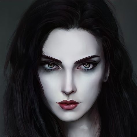 Artbreeder Pretty Portraits, Vampire Oc, Fictional Women, Vampire Makeup, Goth Model, Vampire Girls, Dark Elf, The Revenant, Story Characters