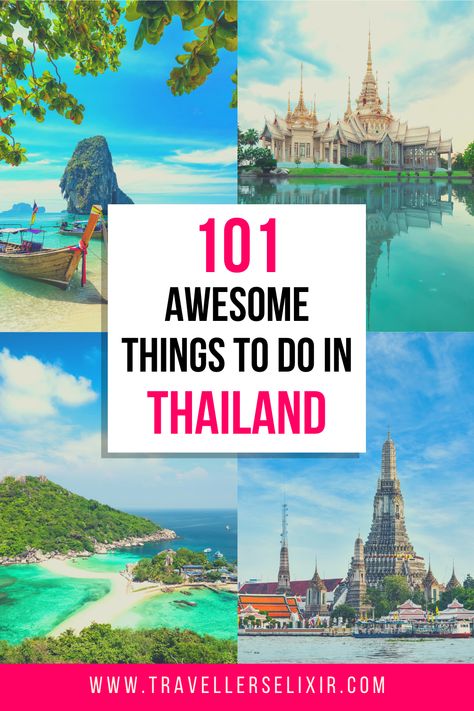 Check out this epic post for the ultimate Thailand bucket list! It includes over 101 ideas of things to do in Thailands and also has a free PDF printable checklist! Thailand Bucket List, Things To Do In Thailand, Thailand Destinations, Vietnam Backpacking, Thailand Itinerary, Backpacking South America, Thailand Vacation, Thailand Backpacking, Thailand Travel Tips