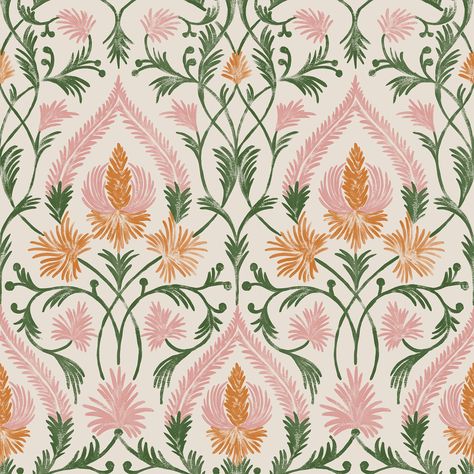 NuWallpaper Isle Peel & Stick Wallpaper Pink Peel And Stick Wallpaper, Pink And Orange Flowers, Stick Wall Art, Chic Wallpaper, Patterned Bedding, Pink Tiles, Wallpaper For Sale, Mirror Sign, Pink Tropical