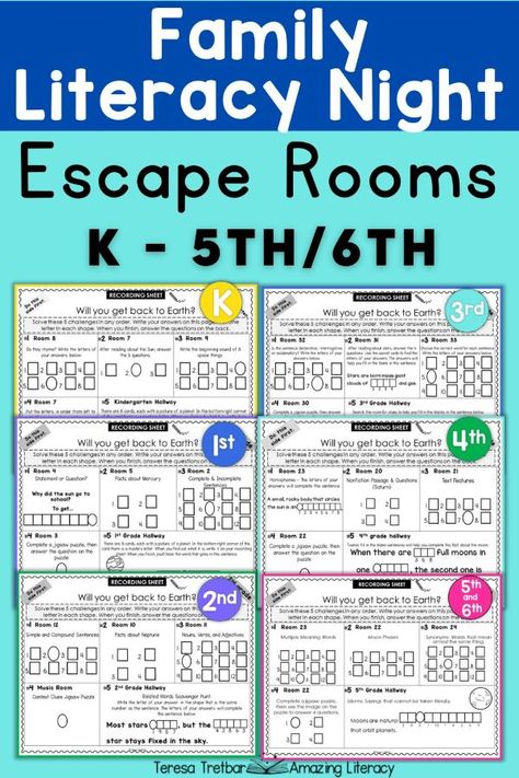 Looking for a fun, stress-free way to engage families at your next Family Literacy Night? This ready-to-use, space-themed escape room offers dual-language games for K-6 students that make reading exciting! Perfect for building teamwork and critical thinking while creating a memorable experience. Escape Room Games, Family Literacy Night, Language Games, Family Literacy, Escape Room Game, Escape Rooms, Dual Language, Escape Room, Critical Thinking