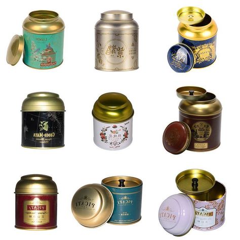 Tea Tins Bulk And Wholesale | Tea Containers Wholesale | FLY Namaste London, Tea Box Design, Cottagecore Life, Vintage Tea Tins, Tea Container, Tea Canister, Spice Tins, Tin Canisters, Small Tins