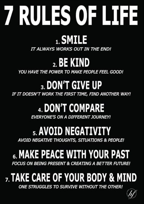 Daglig Motivation, Rules Of Life, Uplifting Quotes Positive, 7 Rules Of Life, Growth Mindset Posters, Motivation Positive, Inspirational Quotes With Images, Life Poster, Take Care Of Your Body