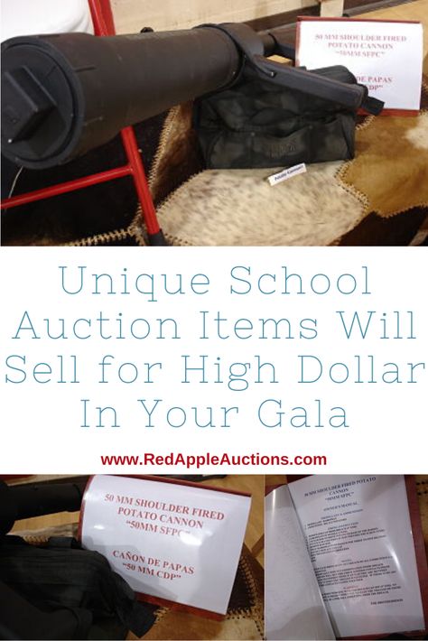 The right unique school auction items will sell for high dollar in your gala. And a potato cannon, made by the school’s beloved maintenance department, in an all-boys Catholic school … is a perfect example of that. Wait until you see what the cannon sold for! Handmade Auction Items, Potato Cannon, Live Auction Items, Auction Donations, Vision Boarding, Fundraising Activities, Solar System Crafts, School Auction, Auction Fundraiser