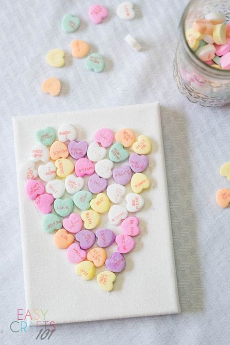 Valentine's Candy, Easy Craft For Kids, Valentine Candy Hearts, Heart Kids, Get Crazy, Candy Hearts, Valentine Candy, Family Night, Easy Craft