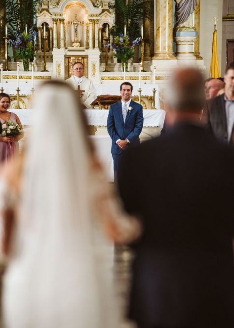 Kaitlin Cooper, Bride Aisle, Katie Cooper, Church Wedding Photos, Church Wedding Photography, Wedding Shot List, Groom Reaction, Coffee Photo, Wedding Portrait Poses