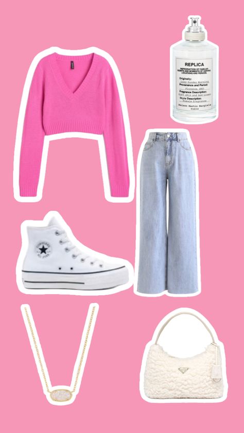 Nice Preppy Outfits Winter, Pink Preppy Sweater, Cute Outfits Preppy Girly, Cute Basic Preppy Outfits, Preppy Outfits Basic, Fits Aesthetic Preppy, Preppy Outfits With White Background, Cute Pink Outfits For School, Preppy Outfits For Winter