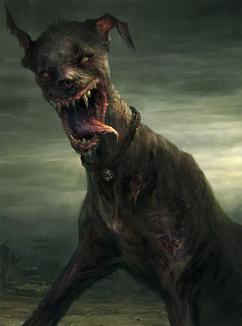 Wasteland 2 Arte Zombie, Demon Dog, Zombie Monster, Ugly Dogs, Zombie Art, Monster Concept Art, Scary Art, Creepy Art, Arte Horror