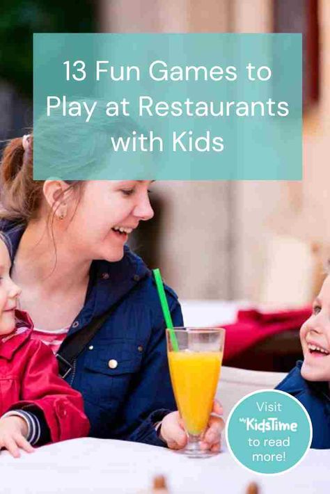 games to play at restaurants with kids Games For Restaurants, Games To Play At A Restaurant, Food Games For Kids, Games To Play Inside, Ideas For Restaurant, Dinner Table Games, Elementary Games, Easy Games For Kids, Family Games To Play