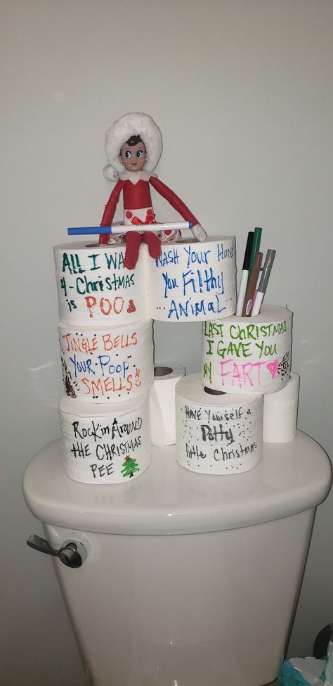 Elf On The Shelf Singing Ideas, Elton The Shelf Ideas, Elf Me, Elf Ideas Easy, Funny Songs, Toilet Roll, Christmas Song, Toilet Paper Holder, Elf On The Shelf