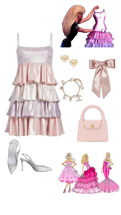 Barbie Inspired Dress Outfits, Barbie A Fashion Fairytale Outfits, Barbie Fashion Fairytale Outfits, A Fashion Fairytale Barbie, Barbie Fashion Fairytale Dresses, Barbie Outfits Movies, Cursed Shirts, Barbie Fashion Fairytale, Barbie A Fashion Fairytale