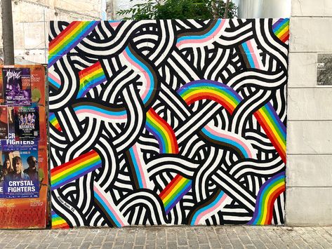 Pride Mural Ideas, Pride Mural Art, Pride Window Art, Pride Wall Art, Equality Mural, Pride Paintings Ideas, Diversity Mural, Pride Mural, Gsa Ideas