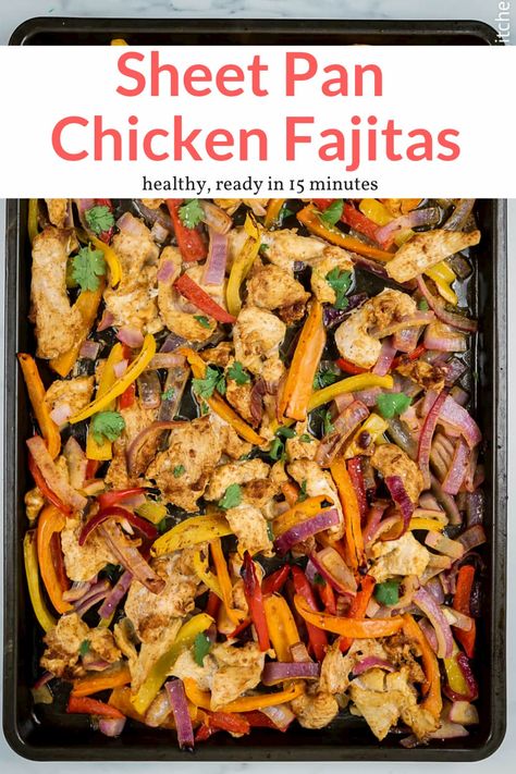 September Meals, Pan Fajitas, Sheet Pan Chicken Fajitas, Cheesy Meatballs, Fast Meals, Homemade Fajita Seasoning, Slender Kitchen, Pan Chicken Fajitas, Sheet Pan Chicken