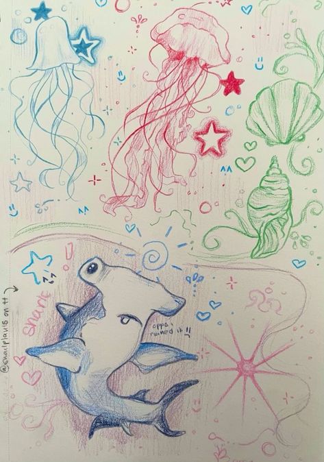 Summer Sketches, Journal Things, Sea Drawing, Piskel Art, Art Beat, Sketchbook Art Journal, Cute Doodle Art, Sketchbook Art, Arte Inspo