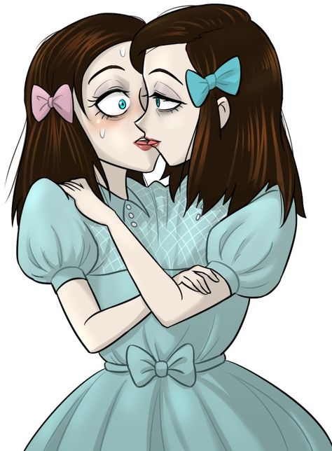 Conjoined Twins Art, Amanita Design, Fran Bow, Conjoined Twins, Little Misfortune, Sally Face Game, Blood Art, Boy Face, Nagasaki