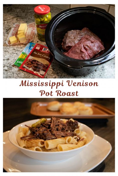 Deer Roast Crockpot, Venison Roast Crockpot, Venison Pot Roast, Deer Tenderloin Recipes, Venison Recipes Crockpot, Mississippi Pot Roast Crockpot, Pot Roast Crockpot, Tenderloin Recipes Crockpot, Roast Mississippi