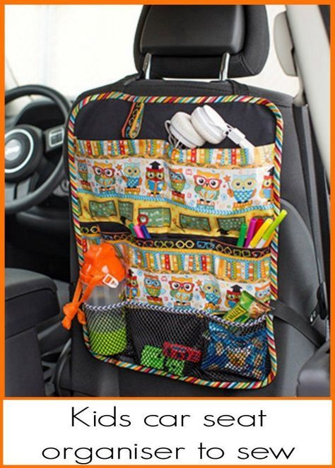 Free sewing pattern for a kids car seat organiser. Stop the mess, hide the stuff! Organized Car, Holiday Hand Towels, Sac Diy, Car Seat Organizer, Kids Car, Free Sewing Pattern, Modern Bag, Sew Ins, Child Car Seat