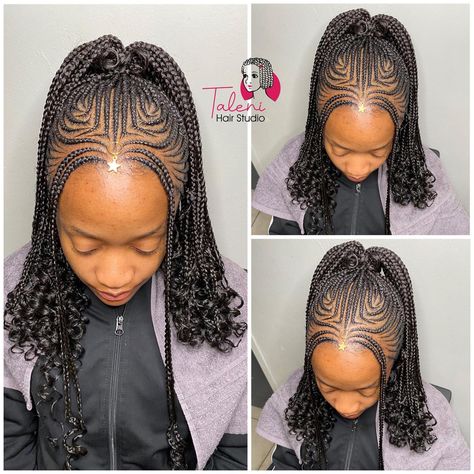 Amabhengi Hair Styles, Half Ghanian Lines Hairstyles Latest, Ghanian Braids Hairstyles, Ghanian Lines Hairstyles Latest, Ghanian Lines, Lastest Hair Styles, Attachment Hairstyles, Hairstyles With Attachment, Cornrows With Box Braids