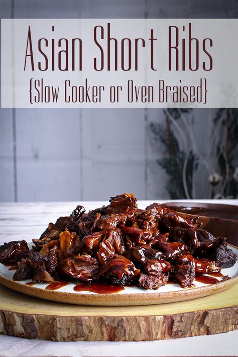 Korean Short Ribs Crockpot Recipe, Bone In Short Ribs Slow Cooker, Korean Style Short Ribs Crock Pot, Asian Short Ribs Recipe Crockpot, Asian Pork Short Ribs Recipe, Frozen Short Ribs Crock Pot, Crockpot Beef Short Ribs Crock Pot, Japanese Short Ribs Recipe, Asian Short Ribs Slow Cooker