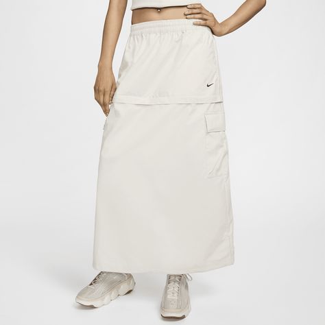 Nike Sportswear Essential Women's Mid-Rise Woven Cargo Midi Skirt Nike Court Borough Mid 2, Cargo Midi Skirt, Court Borough Mid 2, Nike Court Borough, Cold Hands, Cargo Skirt, Midi Dress Party, Women Lifestyle, Women Skirts Midi