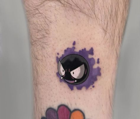 Gengar Pokemon Tattoo, Haunter Tattoo, Jigglypuff Tattoo, Gengar Tattoo, Uchiha Fanart, Pikachu Tattoo, Gengar Pokemon, Pokemon Tattoo, Anime Tattoo