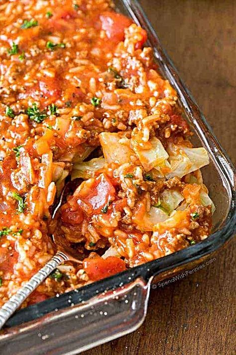 Cabbage Casserole Unstuffed Cabbage Casserole, Lazy Cabbage Rolls, Cabbage Casserole Recipes, Cabbage Roll Casserole, Unstuffed Cabbage, Cabbage Roll Soup, Cabbage Roll, Cabbage Rolls Recipe, Cabbage Casserole