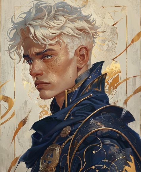 Aasimar Sorcerer Male, Fallen Aasimar Dnd Male, Character Face Claims Male, Aasimar Rpg, Aasimar Dnd Male, God Character Design Male, Aasimar Character Design, Dnd Human Male, Emerald Enclave