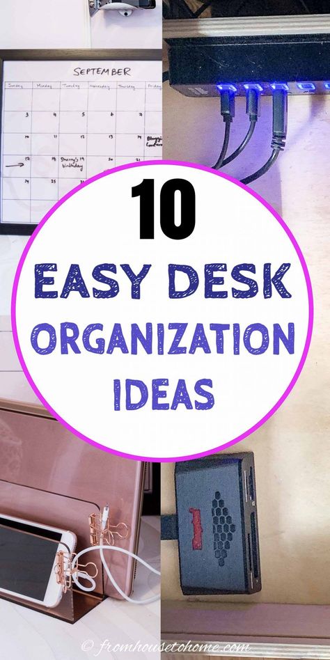 Corner Desk Organization Ideas, Pegboard Baskets, Desk Organization Ideas, Magnetic Spice Tins, Gold Office Supplies, Diy Clipboard, Organized Desk, Rose Gold Office, Phone Charging Station