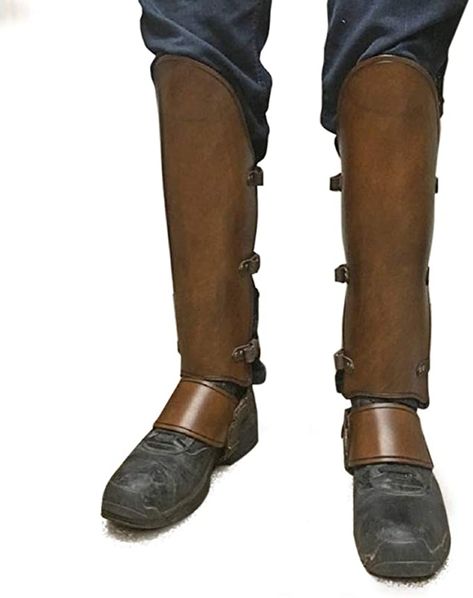 Amazon.com: Wraith of East Medieval Boot Covers Steampunk Spats Greaves Gaiters Legguards Boot Tops The Crusaders Knight LARP Costume Accessoires Boot Covers Brown : Clothing, Shoes & Jewelry Leather Gaiters, Steampunk Spats, Armor Boots, Knight Warrior, Warrior Armor, Medieval Boots, Brown Clothing, Crusader Knight, Knight Costume