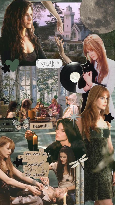 Practical Magic Collage, Practical Magic Movie Poster, Southern Vampire Aesthetic, Practical Magic Aesthetic Wallpaper, Practical Magic Wallpaper, Practical Magic Poster, Fall Movies Aesthetic, Practical Magic Aesthetic, H Aesthetic