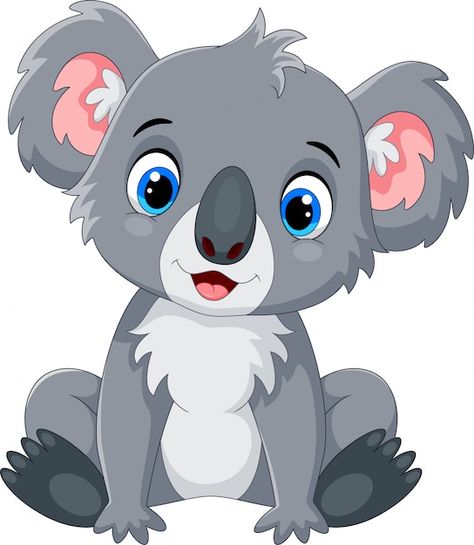 Koala Cartoon, Koala Drawing, Cartoon Koala, Baby Animal Nursery Art, Baby Animal Drawings, Cute Koala, Cute Animal Clipart, Character Cartoon, Animal Cartoon