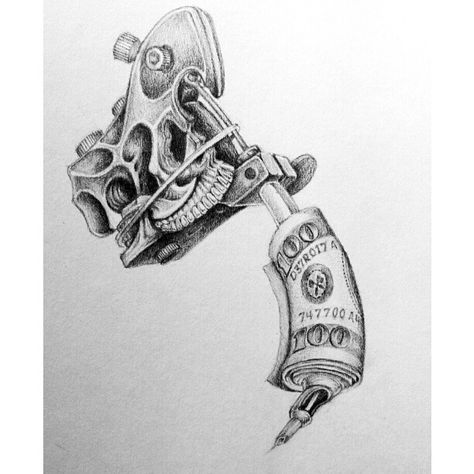 z Money Tattoo Designs, Tattoo Machine Drawing, Tattoo Machine Art, Ami James, Tattoo Machine Design, Sick Drawings, Machine Drawing, Money Tattoo, Kunst Tattoos