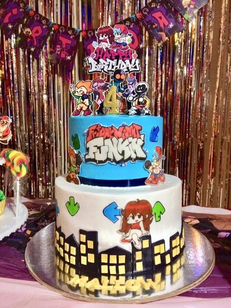 Fnf Birthday Party Ideas, Friday Night Funkin Cake, Balloon Bouquet Diy, Bear Birthday, Birthday Board, Holiday Cakes, Birthday Diy, Diy Bouquet, Balloon Bouquet