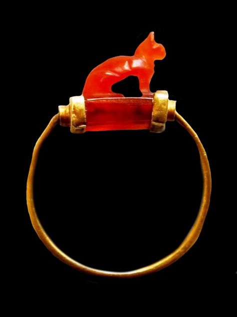 Egyptian carved cat ring, dating to ca.1070–712 BCE and is in the British Museum. Egyptian Gold, Ancient Egyptian Jewelry, Ancient Jewels, Ancient Jewellery, Jewelry Advice, Historical Jewellery, Long Pearl Necklaces, The British Museum, Gold Jewelry Sets