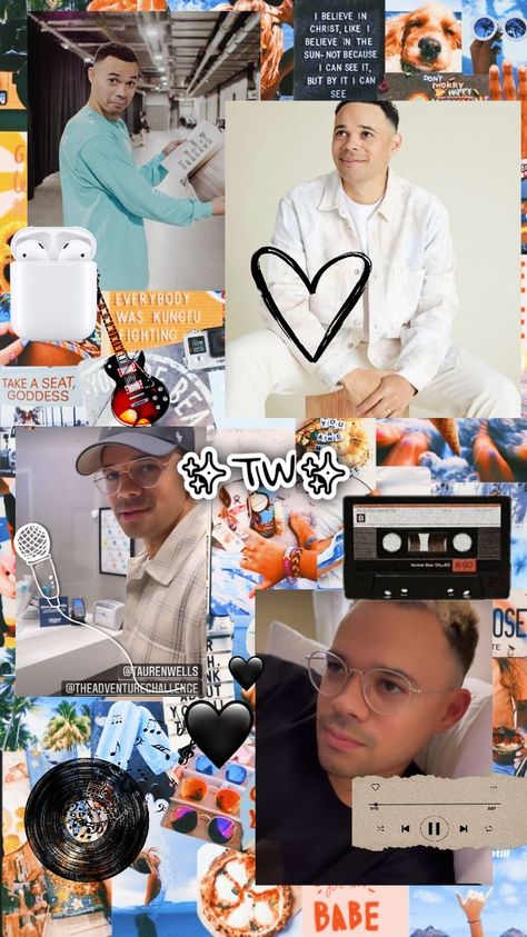 Tauren Wells Wallpaper, Tauren Wells, Collage Backgrounds, Christian Stuff, Christian Artists, Collage Background, Favorite Artist, Take A Seat, Aesthetic Collage