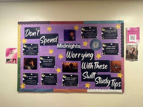 Taylor Swift Study, Taylor Swift Bulletin Board, Ra Bulletins, Ra Boards, Student Affairs, Ra Bulletin Boards, Taylor Swift Midnights, Ra Ideas, Board Ideas