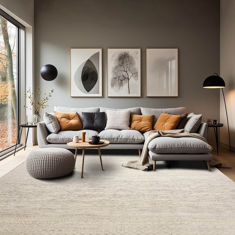 Expertly hand-knotted, this rug combines neutral tones of beige, gray, and brown to achieve a balanced and elegant color palette. Living Room Inspiration Grey Walls, Beige Bank, Tibetan Rug, Mythical Animals, Tibetan Rugs, Rug Weaving, Rug Yarn, Rug Texture, Bamboo Silk