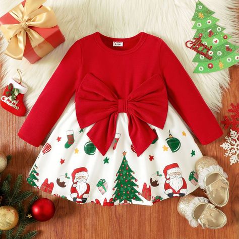 Long Sleeve Dresses Fall, Christmas Dress Baby, Baby Party Dress, Girls Christmas Dresses, Newborn Dresses, Baby Outfits