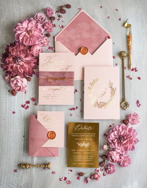 Velvet Wedding Invitations, Romantic Wedding Stationery, Blush Pink Wedding Invitations, Wedding Invitations Uk, Rose Gold Wedding Invitations, Velvet Wedding, Gold Foil Wedding Invitations, Bespoke Wedding Invitations, Bespoke Wedding Stationery