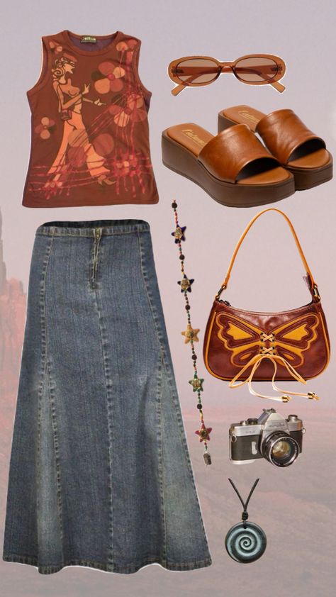 #summeroutfit #outfitinspo #outfit #90soutfit #phoebebuffay #coolgirl #summeroutfitinspo #ootd #phoebebuffayoutfit Phoebe Buffay Outfits, 70 Outfits, 70s Outfits, Phoebe Buffay, Thrifted Outfits, Swaggy Outfits, Mode Inspiration, Cute Casual Outfits, New Outfits