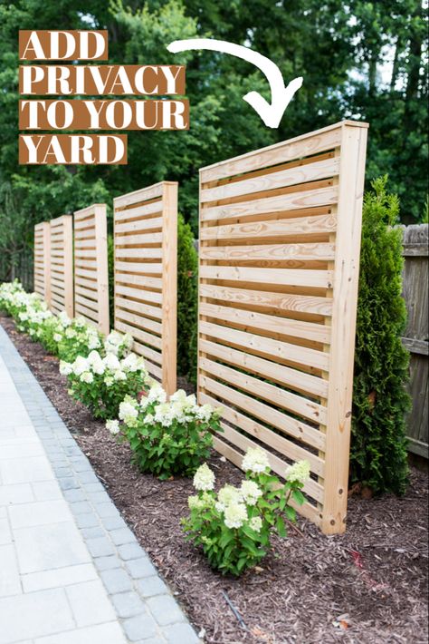 Privacy Landscaping, Backyard Privacy, Privacy Screen Outdoor, Outdoor Privacy, Fence Landscaping, Privacy Fence, Backyard Fences, Yard Design, Backyard Makeover