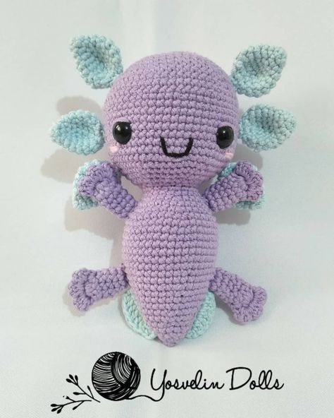 Ajolote Amigurumi 💙💜 . . . Ajolote #Amigurumi #AjoloteAmigurumi #Crochet #Handmade #HechoAMano #Morado #Azul #AmigurumiAnimal #Ganchillo… Color Celeste, Crochet Handmade, Arm Warmers, Knit Crochet, Hello Kitty, Amigurumi, Teddy Bear, Kitty, Dolls