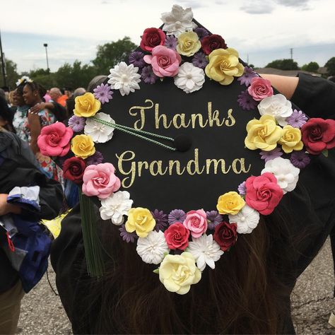 Grandma Graduation Cap, Graduation Cap Designs Grandma, To My Grandma, Graduation Cap Decoration Diy, Grad Cap Designs, Grad Caps, Cap Decoration, College Tuition, Graduation Cap Designs