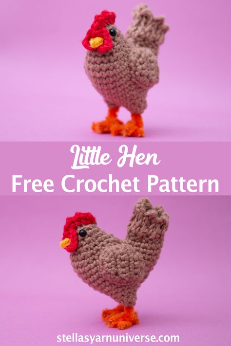 Amigurumi Hen Free Crochet Pattern | Farm Animals  Amigurumi Patterns Amigurumi Bird Free Pattern, Chicken Patterns, Crochet Farm Animals, Crochet Bird Patterns, Crochet Chicken, Crochet Birds, Crochet Animals Free Patterns, Crochet Amigurumi Free Patterns, Crochet Amigurumi Free